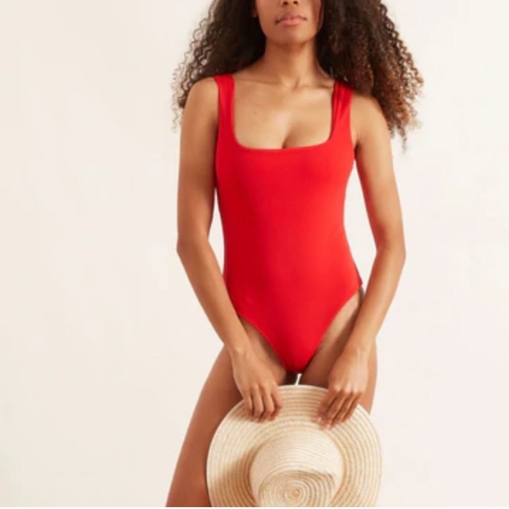 MARA HOFFMAN Persephone Red One Piece Bathing Suit Size XS NWOT
